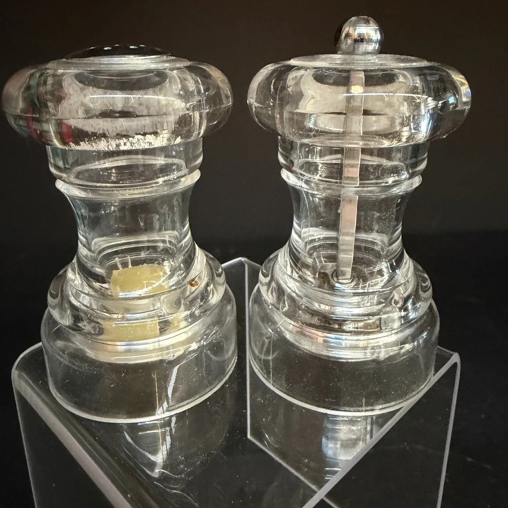 Mr. Dudley Clear Acrylic Salt Shaker and Pepper Grinder Set 4.5